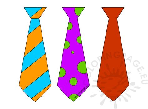 Three Different Colors Ties Coloring Page