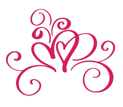Vector Valentines Day Of Flourish Calligraphy Vintage Hearts 370658