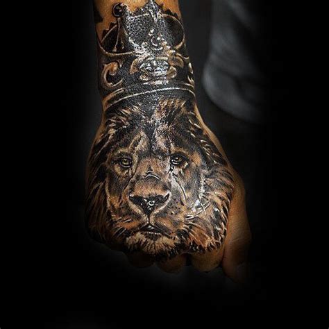 The tattoos community on reddit. 50 Lion With Crown Tattoo Designs For Men - Royal Ink Ideas | Tattoos for guys, Hand tattoos for ...
