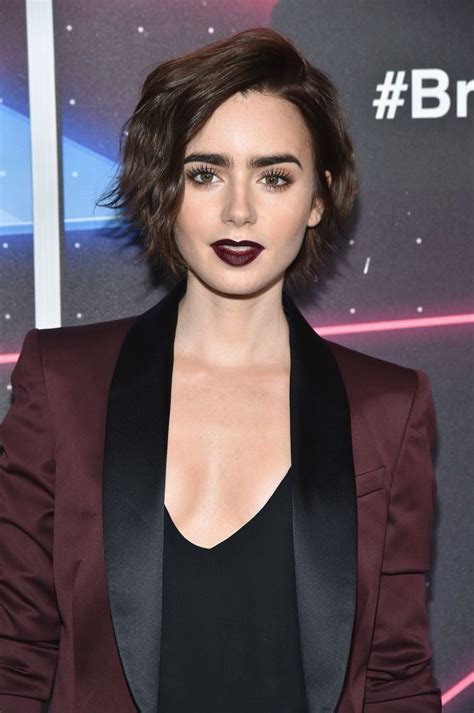 Lily Collins Lily Collins Hair Short Hair Styles Hair Cuts