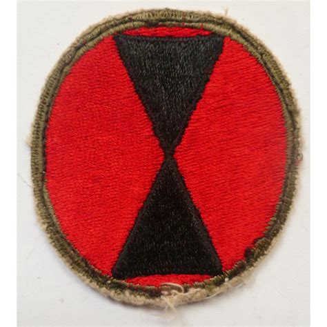 Ww2 United States 7th Infantry Division Cloth Patch Badge Original