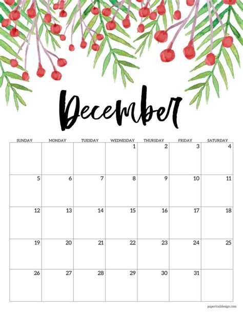 Free Printable Calendar 2021 Floral Paper Trail Design Free