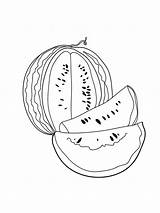 Watermelon Coloring Fruits Printable Recommended sketch template