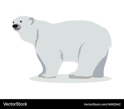 Polar Bear Cartoon Flat Royalty Free Vector Image
