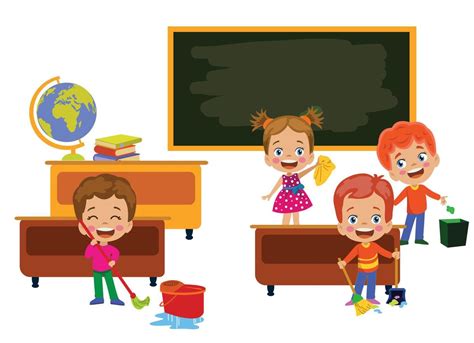 Students Cleaning Up School Classrooms 14831336 Vector Art At Vecteezy