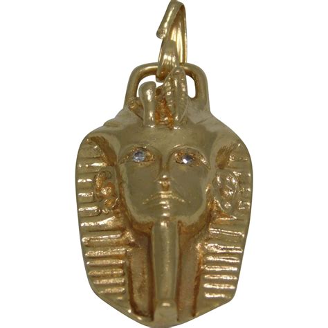 14k Gold King Tut Pendant With Diamonds From Susieantiques On Ruby Lane