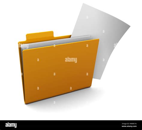 3d Illustration Of Yellow Folder With Paper Sticks Stock Photo Alamy