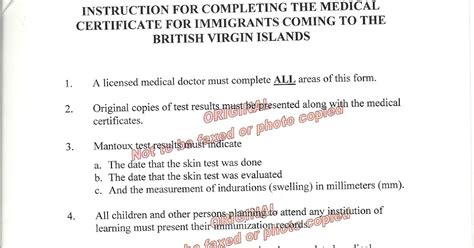 The Bvis Bassets View Of The Islands Medical Certificate