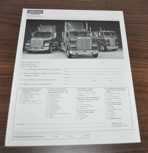 Freightliner Efficient Machine Truck Brochure Prospekt Auto Brochure