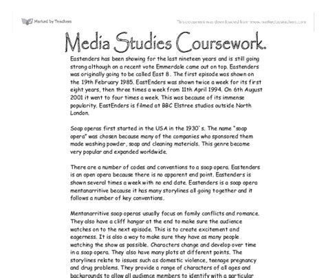 Media Studies Gcse Coursework Help ‒ Media Studies Gcse Coursework Help