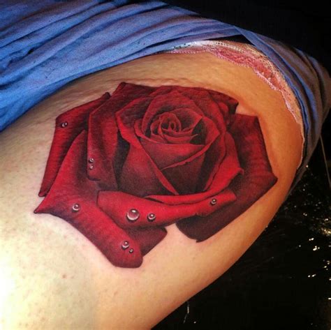 Red Rose Dew Drop Tattoo Ink Tattoos Cool Tattoos Ink Tattoo