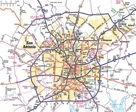 Map Of San Antonio In Texas Area Texas City Map County Cities And