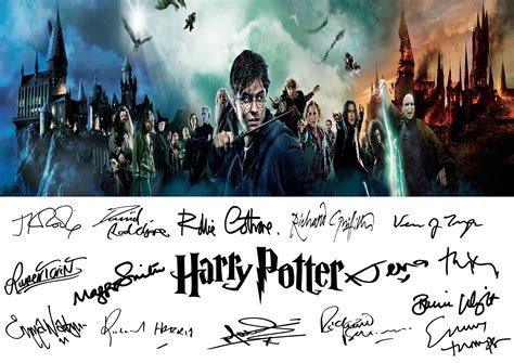 Harry Potter Full Cast Signed Autograph Signature Autographed A4 Poster
