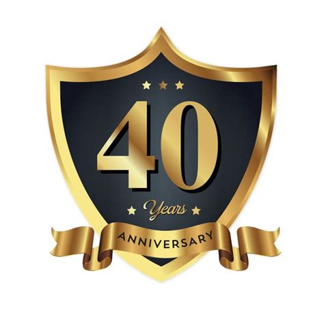 40th Anniversary Vector Hd Images 40th Anniversary Badge Logo Icon