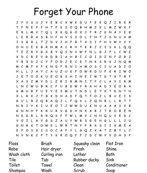 Forget Your Phone Word Search WordMint