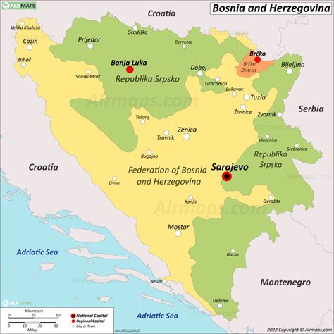 Buy Digital Map Of Bosnia And Herzegovina