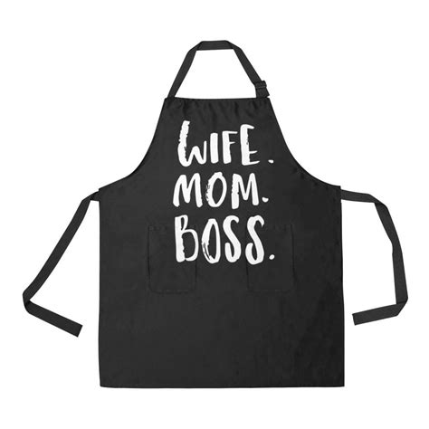 Hatiart Funny Mothers Day T Apron Wife Mom Boss Adjustable Bib