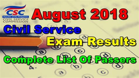 Civil Service Exam Results CSE PPT August Complete List Of Passers