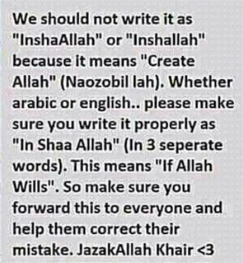 What Is The Right Way Of Writing In Shaa Allah Quora