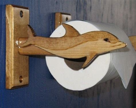 Toilet roll holder and double hook. bottle-nosed dolphin toilet tissue holder for a beach ...