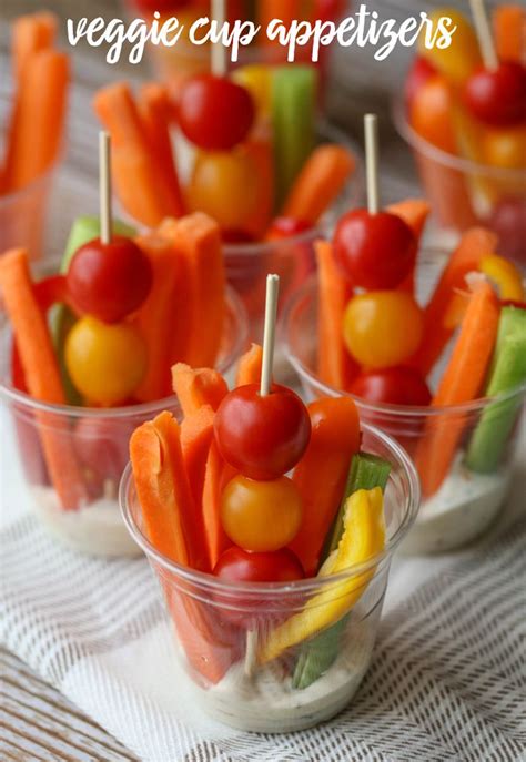 They include cute christmas themed appetizers (in the shape of trees and wreaths). Veggie Cups | Recipe | Veggie cups, Appetizer recipes ...