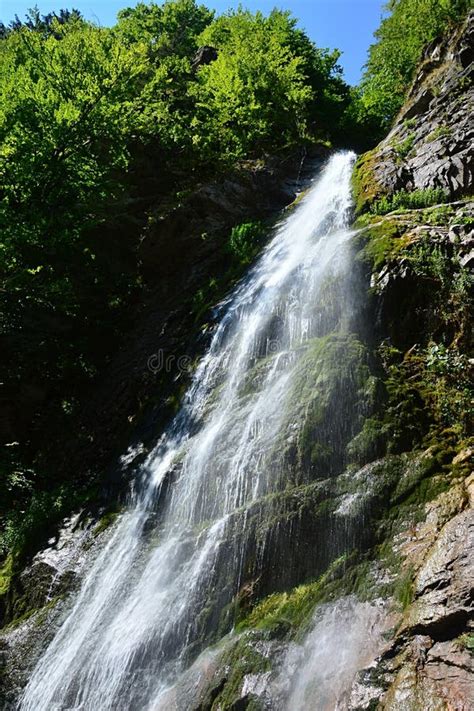 Summer Mountain Landscape With Sutov Waterfall One Of The Tallest