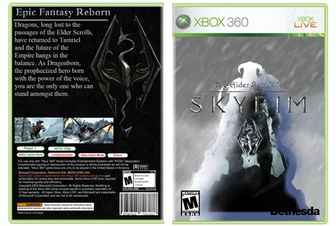 The Elder Scrolls V Skyrim Xbox 360 Box Art Cover By Uther