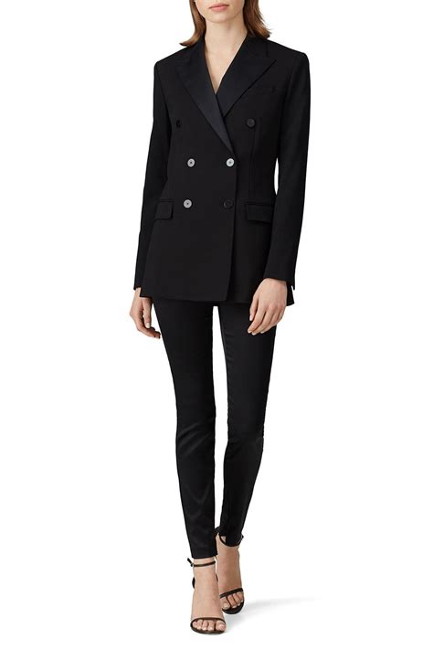 Black Wool Double Breasted Blazer By Theory For Rent The Runway