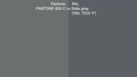 Pantone 424 C Vs RAL Slate Grey RAL 7015 P Side By Side Comparison