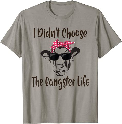 I Didnt Choose The Gangster Life Thug Cow With Sunglasses