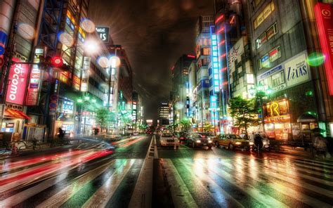 Download Street City Japan Night Time Lapse Man Made Tokyo Hd Wallpaper