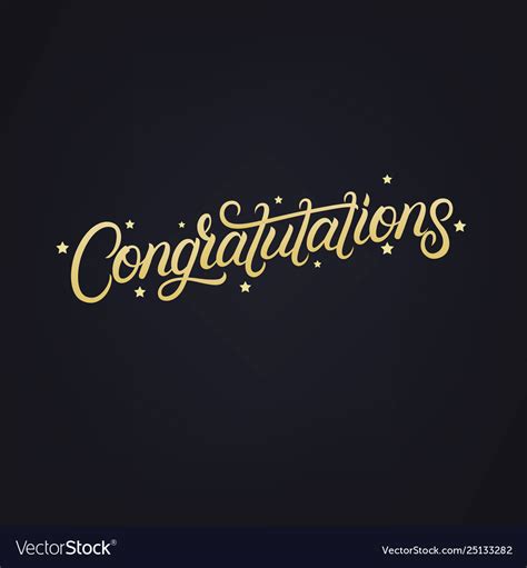 Congratulations Hand Written Lettering Royalty Free Vector
