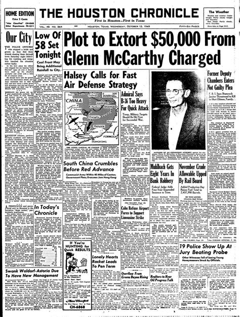 This day in Houston history, Oct. 12, 1949: Extortion plot targeting