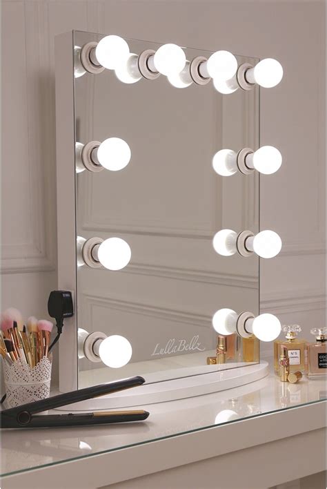 Simplistic Crisp White Finish Embedded Hollywood Light Up Mirror With