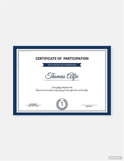 Free Free Research Participation Certificate Template Word Template