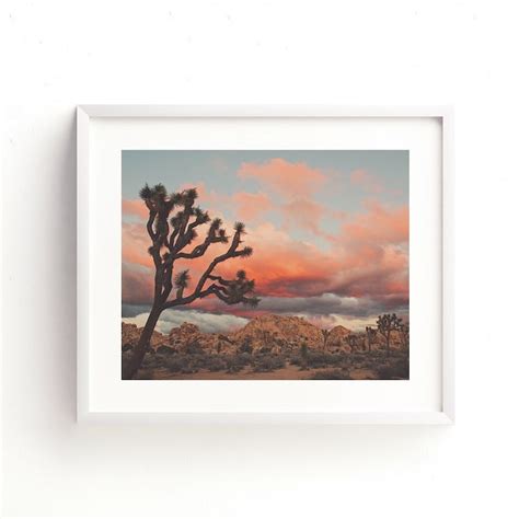 Joshua Tree Sunset Print Framed Desert Art Landscape Photo Etsy