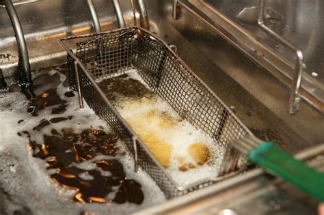 Deep Fryer With Boiling Oil In A Restaurant Stock Image Image Of Food