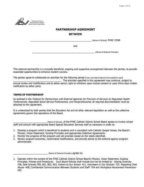FREE Partnership Agreement Templates Business General