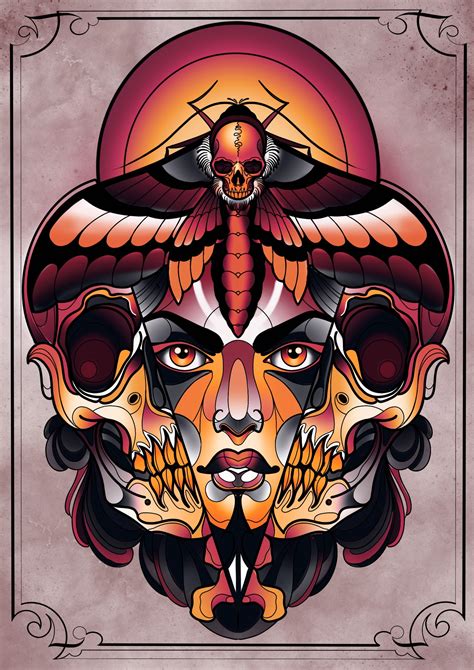 A3 Neo Traditional Tattoo Print On 250gsm Card Etsy