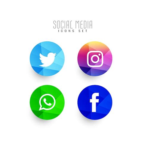 Conjunto De Iconos De Redes Sociales Modernos Abstractos Vector Premium