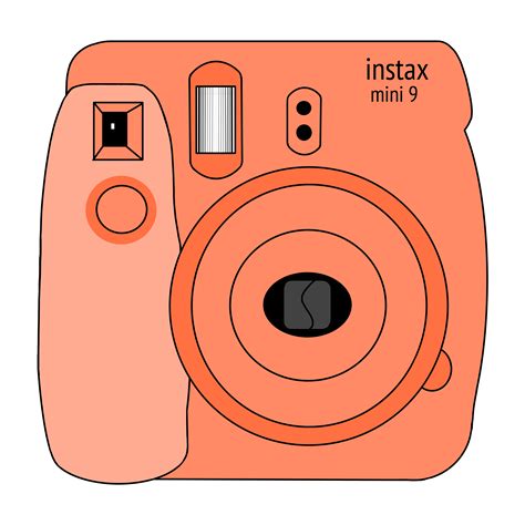 Coral Polaroid Camera Sticker By Bret Serpas In 2021 Polaroid Camera