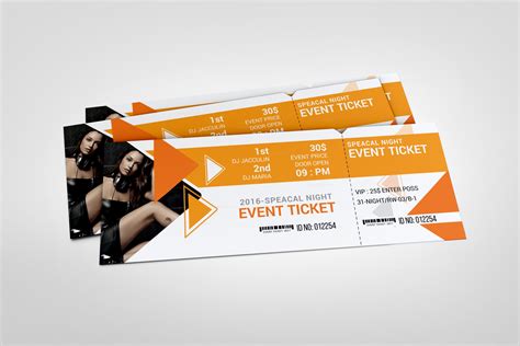 Elegant Event Ticket Design Template ~ Graphic Prime | Graphic Design ...