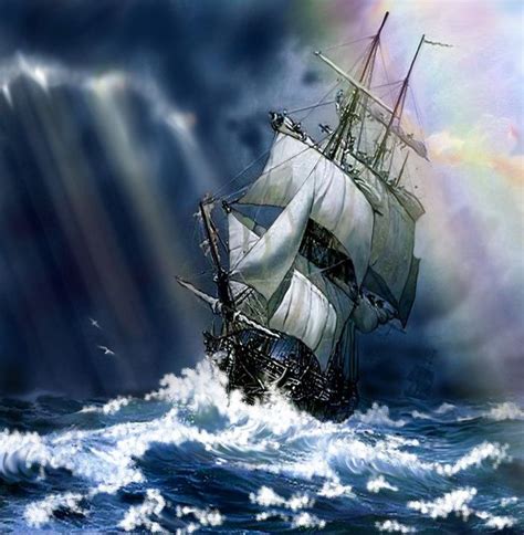 Ship In Storm Ships Sailing And The Occasional Pirate Pinterest