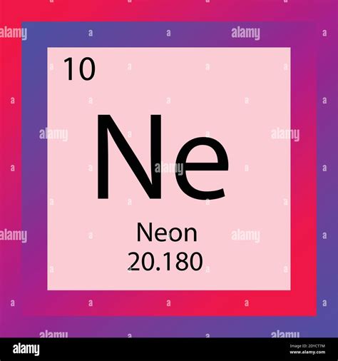 Ne Neon Chemical Element Periodic Table Single Element Vector