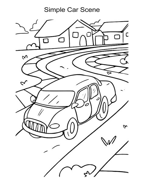 Simple free cars coloring page to print and color : 10 Car Coloring Sheets: Sports, Muscle, Racing Cars and ...