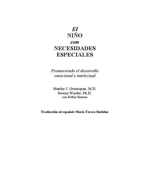 Libro El Nino Con Necesidades Especiales Floortime 1