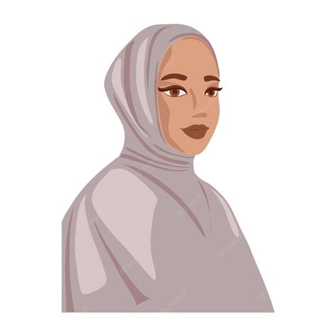 Premium Vector Muslim Woman In Hijab Portrait Of A Young Arab Girl In Traditional Dress Vector