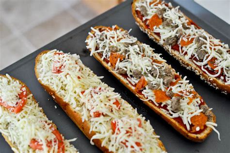 Once it's nice and hot, slide your pizza in on a baking sheet or pizza stone, or set it directly on the rack for a crispier crust. Homemade French Bread Pizzas