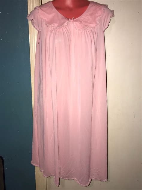 Pretty In Pink Vintage Nightgown Shadow Line Pink Nightgown Shadow Line Short Nightgown 1960