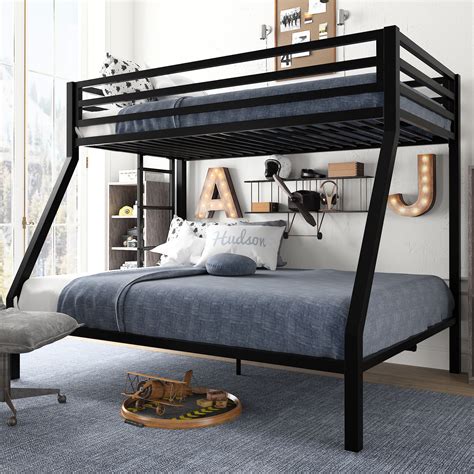 Dhp Sammie Twin Over Futon Metal Bunk Bed Off White